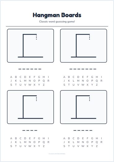 Hangman Boards Preview