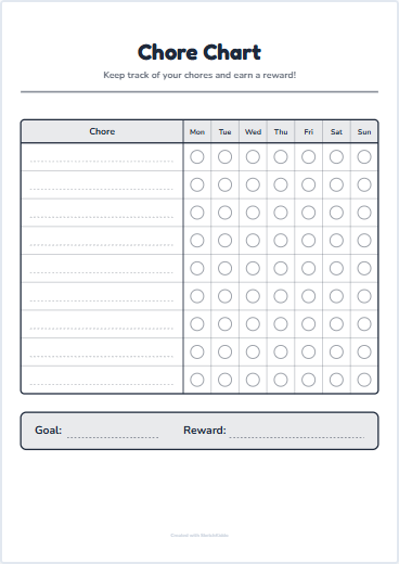Chore Chart Preview