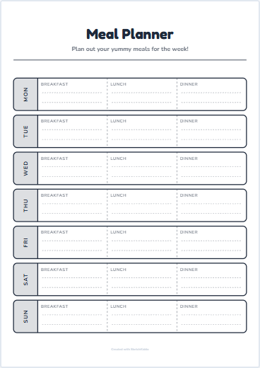 Meal Planner Preview