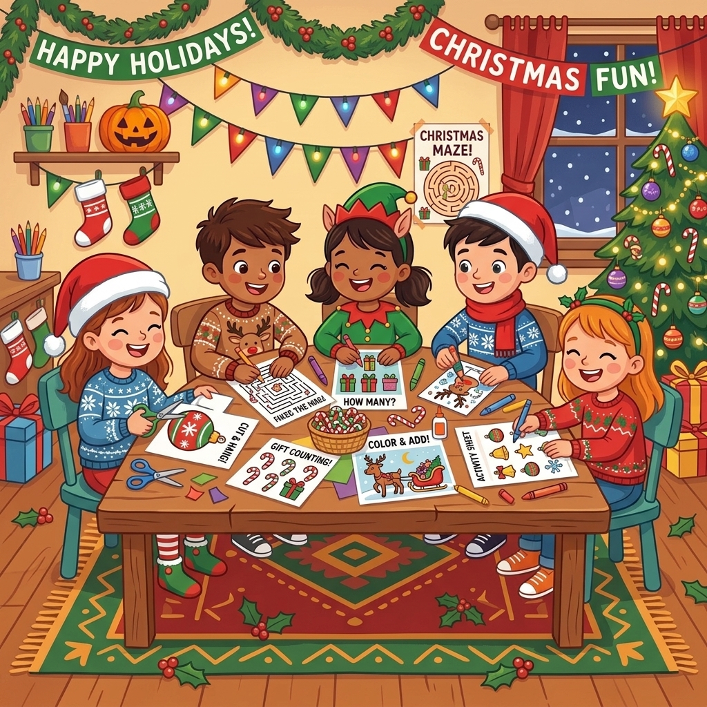 Celebrate & Learn: Fun Christmas Math Worksheets and Holiday Activities for Kids